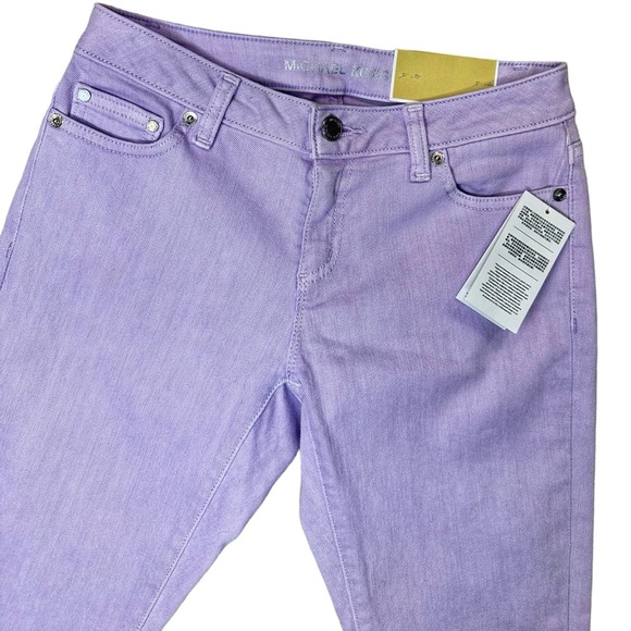 NWT MICHAEL Michael Kors ‘Izzy’ Cropped Skinny Jeans in “Pale Orchid” Size 0P - Picture 7 of 11